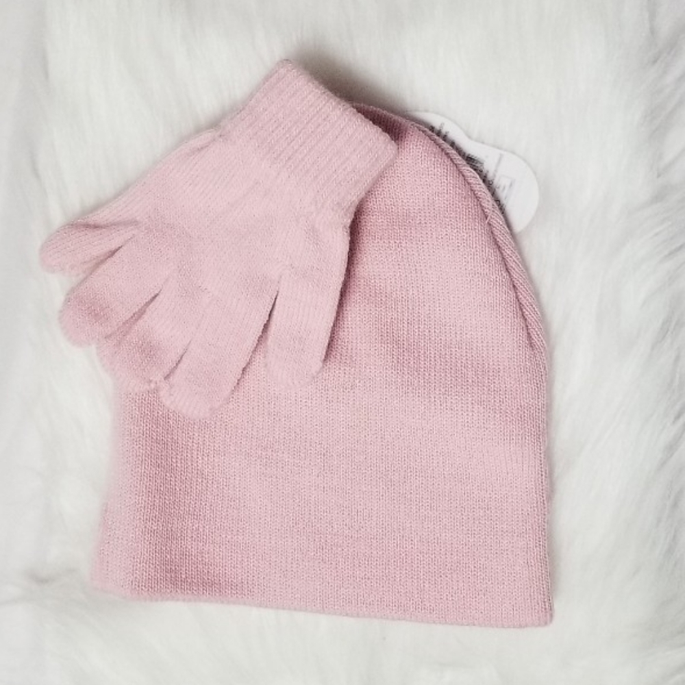 Knit beanie and glove set